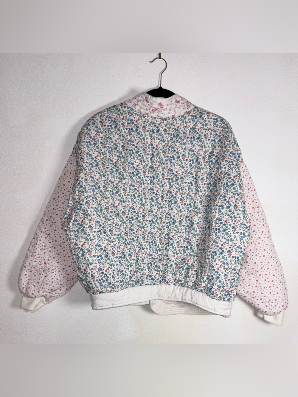 Blank NYC Quilted Floral Patchwork Puffer Jacket - Pink & Blue - Picture 7 of 9